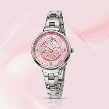 Load image into Gallery viewer, Black By Blue Brave Cherry Blossom 32mm (4B1212) Pink Mother Of Pearl Dial Genuine Diamonds Sakura Petal Hand Silver Bracelet Watch