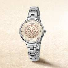 Load image into Gallery viewer, Black By Blue Brave Cherry Blossom 32mm (4B1213) Champagne Mother Of Pearl Dial Genuine Diamonds Sakura Petal Hand Silver Bracelet Watch