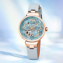 Load image into Gallery viewer, Black By Blue Brave Cherry Blossom 36mm (4B1195) Blue Mother Of Pearl Dial Leather Strap Automatic Watch