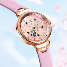 Load image into Gallery viewer, Black By Blue Brave Cherry Blossom 36mm (4B1196) Pink Mother Of Pearl Dial Leather Strap Automatic Watch (Copy)