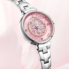 Load image into Gallery viewer, Black By Blue Brave Cherry Blossom 32mm (4B1212) Pink Mother Of Pearl Dial Genuine Diamonds Sakura Petal Hand Silver Bracelet Watch