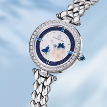 Load image into Gallery viewer, Black By Blue Brave Butterfly Lovers 34mm (4B11135) Blue Dial Moving Butterfly Hands Silver Bracelet Watch (Copy) (Copy)