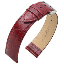Load image into Gallery viewer, Hirsch CROCOGRAIN Crocodile Embossed Leather Watch Strap 18mm