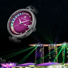 Load image into Gallery viewer, Black By Blue Brave Crescent Moon (32mm) Purple Dial 4B11124