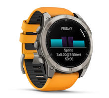 Load image into Gallery viewer, Garmin Fenix 8 AMOLED 51mm Sapphire Titanium with Spark Orange/Graphite Silicone Band