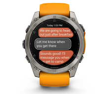 Load image into Gallery viewer, Garmin Fenix 8 AMOLED 51mm Sapphire Titanium with Spark Orange/Graphite Silicone Band