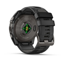 Load image into Gallery viewer, Garmin Fenix 8 AMOLED 51mm Sapphire Titanium Carbon Gray DLC with Black/Pebble Gray Silicone Band