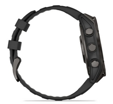 Load image into Gallery viewer, Garmin Fenix 8 AMOLED 47mm Sapphire Titanium Carbon Gray DLC with Black/Pebble Gray Silicone Band (Pre-order)