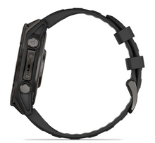 Load image into Gallery viewer, Garmin Fenix 8 AMOLED 47mm Sapphire Titanium Carbon Gray DLC with Black/Pebble Gray Silicone Band (Pre-order)