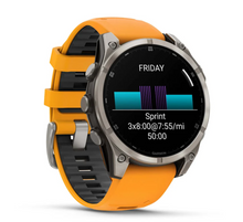 Load image into Gallery viewer, Garmin Fenix 8 AMOLED 47mm Sapphire Titanium with Spark Orange/Graphite Silicone Band