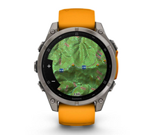 Load image into Gallery viewer, Garmin Fenix 8 AMOLED 47mm Sapphire Titanium with Spark Orange/Graphite Silicone Band