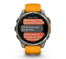 Load image into Gallery viewer, Garmin Fenix 8 AMOLED 47mm Sapphire Titanium with Spark Orange/Graphite Silicone Band