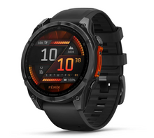 Load image into Gallery viewer, Garmin Fenix 8 AMOLED 47mm Stainless Steel Slate Gray with Black Silicone Band