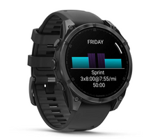Load image into Gallery viewer, Garmin Fenix 8 AMOLED 47mm Stainless Steel Slate Gray with Black Silicone Band
