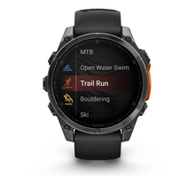 Load image into Gallery viewer, Garmin Fenix 8 AMOLED 47mm Stainless Steel Slate Gray with Black Silicone Band