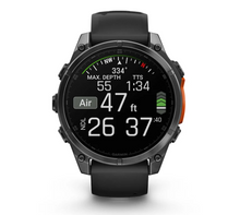 Load image into Gallery viewer, Garmin Fenix 8 AMOLED 47mm Stainless Steel Slate Gray with Black Silicone Band