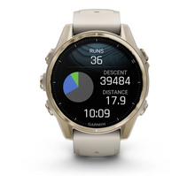 Load image into Gallery viewer, Garmin Fenix 8 AMOLED 43mm Sapphire Stainless Steel Soft Gold with Fog Gray/Dark Sandstone Silicone Band (Pre-order)