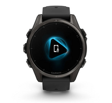 Load image into Gallery viewer, Garmin Fenix 8 AMOLED 43mm Sapphire Titanium Carbon Gray DLC with Black/Pebble Gray Silicone Band (Pre-order)