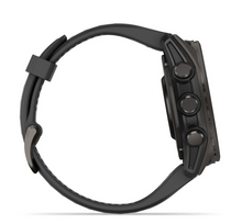 Load image into Gallery viewer, Garmin Fenix 8 AMOLED 43mm Sapphire Titanium Carbon Gray DLC with Black/Pebble Gray Silicone Band (Pre-order)
