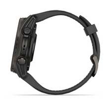 Load image into Gallery viewer, Garmin Fenix 8 AMOLED 43mm Sapphire Titanium Carbon Gray DLC with Black/Pebble Gray Silicone Band (Pre-order)
