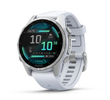Load image into Gallery viewer, Garmin Fenix 8 AMOLED 43mm Stainless Steel Silver with Whitestone Silicone Band (Pre-order)