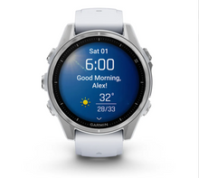 Load image into Gallery viewer, Garmin Fenix 8 AMOLED 43mm Stainless Steel Silver with Whitestone Silicone Band (Pre-order)