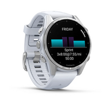Load image into Gallery viewer, Garmin Fenix 8 AMOLED 43mm Stainless Steel Silver with Whitestone Silicone Band (Pre-order)