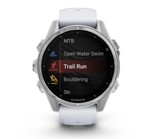 Load image into Gallery viewer, Garmin Fenix 8 AMOLED 43mm Stainless Steel Silver with Whitestone Silicone Band (Pre-order)