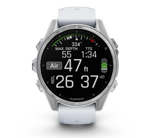 Load image into Gallery viewer, Garmin Fenix 8 AMOLED 43mm Stainless Steel Silver with Whitestone Silicone Band (Pre-order)