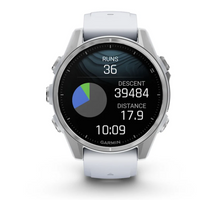 Load image into Gallery viewer, Garmin Fenix 8 AMOLED 43mm Stainless Steel Silver with Whitestone Silicone Band (Pre-order)
