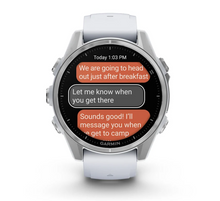 Load image into Gallery viewer, Garmin Fenix 8 AMOLED 43mm Stainless Steel Silver with Whitestone Silicone Band (Pre-order)