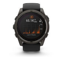 Load image into Gallery viewer, Garmin Fenix 8 51mm Solar Sapphire Carbon Gray DLC Titanium with Black/Pebble Gray Silicone Band