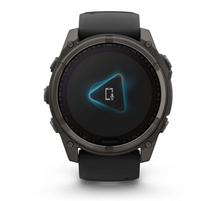 Load image into Gallery viewer, Garmin Fenix 8 51mm Solar Sapphire Carbon Gray DLC Titanium with Black/Pebble Gray Silicone Band