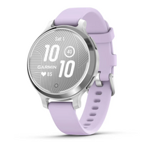 Load image into Gallery viewer, Garmin Lily 2 Active Silver with Purple Jasmine Silicone Band (Pre-order)