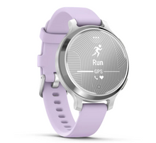 Load image into Gallery viewer, Garmin Lily 2 Active Silver with Purple Jasmine Silicone Band (Pre-order)