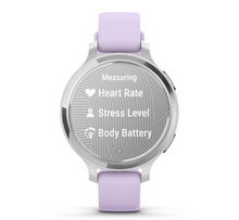 Load image into Gallery viewer, Garmin Lily 2 Active Silver with Purple Jasmine Silicone Band (Pre-order)