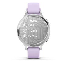 Load image into Gallery viewer, Garmin Lily 2 Active Silver with Purple Jasmine Silicone Band (Pre-order)
