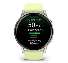 Load image into Gallery viewer, Garmin Venu 4 - 45mm Silver with Citron Silicone band