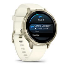 Load image into Gallery viewer, Garmin Venu 4 - 41mm Lunar Gold with Bone Silicone Band