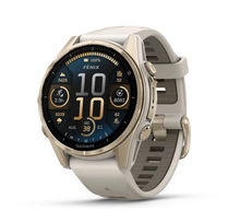 Load image into Gallery viewer, Garmin Fenix 8 AMOLED 43mm Sapphire Stainless Steel Soft Gold with Fog Gray/Dark Sandstone Silicone Band (Pre-order)