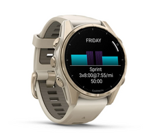 Load image into Gallery viewer, Garmin Fenix 8 AMOLED 43mm Sapphire Stainless Steel Soft Gold with Fog Gray/Dark Sandstone Silicone Band (Pre-order)