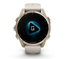 Load image into Gallery viewer, Garmin Fenix 8 AMOLED 43mm Sapphire Stainless Steel Soft Gold with Fog Gray/Dark Sandstone Silicone Band (Pre-order)