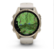 Load image into Gallery viewer, Garmin Fenix 8 AMOLED 43mm Sapphire Stainless Steel Soft Gold with Fog Gray/Dark Sandstone Silicone Band (Pre-order)