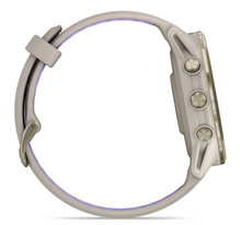 Load image into Gallery viewer, Forerunner 970 Soft Gold Titanium with French Gray Case and French Gray/Translucent Indigo Band