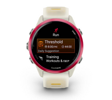 Load image into Gallery viewer, Garmin Forerunner 570 - 42mm Raspberry Aluminum with Translucent Bone/Mango Band