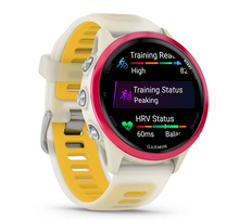Load image into Gallery viewer, Garmin Forerunner 570 - 42mm Raspberry Aluminum with Translucent Bone/Mango Band