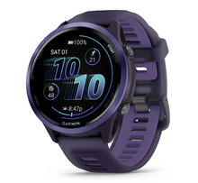 Load image into Gallery viewer, Garmin Forerunner 570 - 47mm Indigo Aluminum with Translucent Imperial Purple/Indigo Band