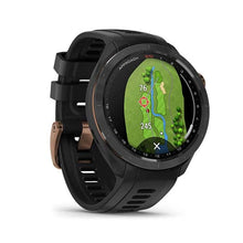 Load image into Gallery viewer, Garmin Approach S70 (47mm) Black/Bronze Bezel with Black Silicone Band