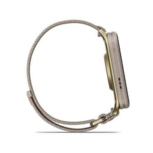 Load image into Gallery viewer, Garmin Venu X1 Soft Gold with Titanium Caseback and French Gray Nylon Band