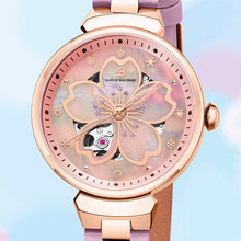 Load image into Gallery viewer, Black By Blue Brave Cherry Blossom 36mm (4B1196) Pink Mother Of Pearl Dial Leather Strap Automatic Watch (Copy)

